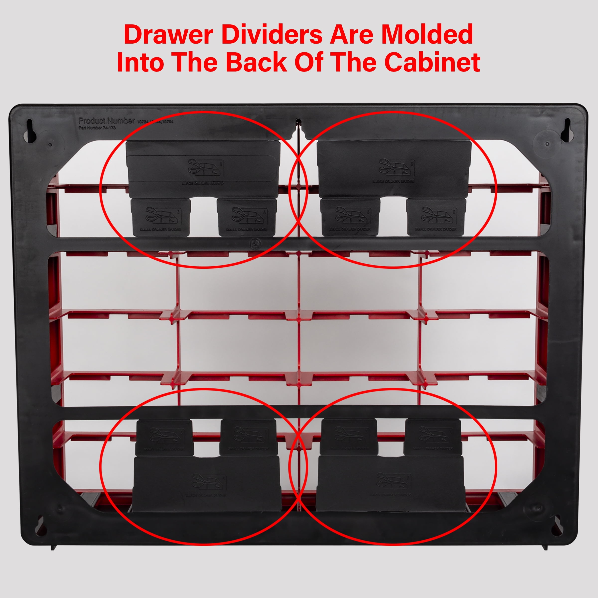Akro-Mils 44 Drawer Plastic Cabinet Storage Organizer with Drawers for Hardware, Small Parts, Craft Supplies, Red