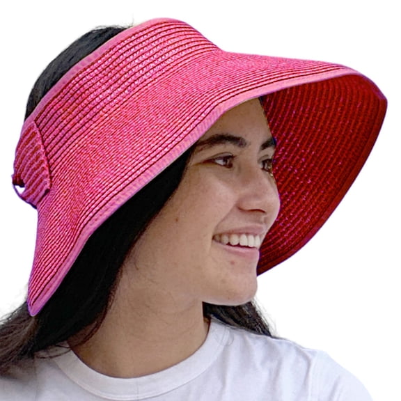 SILVERFEVER Women Summer Wide Brim Visor Hat UV Sunblock UPF 50 Foldable-Fits All