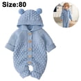 thumbnail image 1 of 1 Uds. Conjuntos mameluco tejido para bebé, niño y niña, Sudadera con capucha, suéter, mono de oso, mono de una pieza, prendas de vestir exteriores, 1 of 8