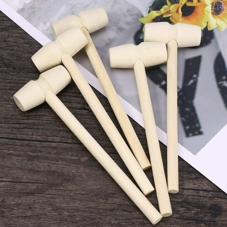 

10 Pcs Mini Hammer Knock Planet Cake Wooden Hammer Children S Flat Head Toy Mallet Spot