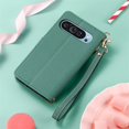 thumbnail image 4 of HLONK Wallet Case Compatible for  Pixel 9 / 9 Pro Fold Case with Card Slots Strap & Kickstand Leather with Zipper Shockproof Slim Cover Phone Case for  Pixel 9 / 9 Pro Fold Wallet Case Gr, 4 of 10