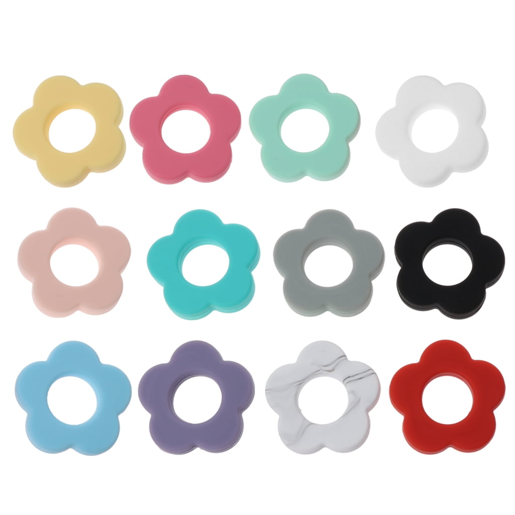 Silicone Beads Flower Holes Silicone 4.5cm DIY Accessories Baby Teething 