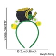 thumbnail image 3 of Shamrock Headband with Glitter Ears and Clover Decorations for St. Patrick's Day Party Holiday Event Festival Wear Accessories St. Patrick's Clover Headband E, 3 of 4