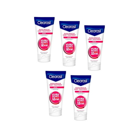Clearasil Rapid Rescue Deep Treatment Wash, 6.78 Ounces Each - 5 Pack
