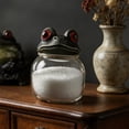 thumbnail image 3 of Frog-Shaped Gothic Spice Jar Set, Glass Jar with Iron Base Holder, Vintage Kitchen Storage Canister, Decorative Seasoning Container for Home, Kitchen, Counter & Pantry Use, 3 of 8