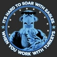 thumbnail image 2 of Women's The Muppets Sam Eagle Work With Turkeys  Graphic Tee Black Small, 2 of 4