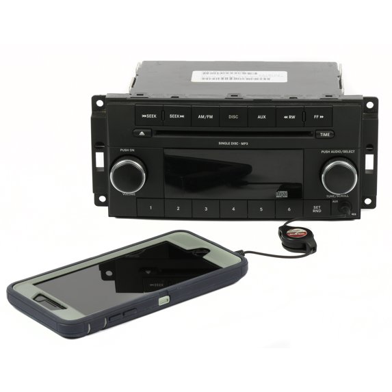 Restored 2008-11 OEM Dodge Chrysler Jeep AM FM Radio CD w Auxiliary Input P68021157AE RES (Refurbished)