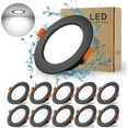 thumbnail image 1 of Foco Led Empotrable Negro Extra Plano, Paquete De 10 7W 700Lm = 70W Incandescente, Ip44, Blanco Frío 6000K, CA 220-240V, Recorte 80-90Mm, Techo Empotrable Redondo Ultradelgado para Baño, Cocina, Sala, 1 of 5