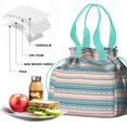 thumbnail image 4 of Boho Bohemia Geometric Line Art Drawstring Lunch Bag Women - Drawstring Lunch Bag Insulated for Work Office - Stain-Resistant Large Lunchbags for Women with Multi-Pockets, 4 of 6