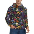 thumbnail image 2 of Wukai Flowers And Birds Print Men Hoodies Fleece Sweatshirts Long Sleeve Sweaters Pullover Fall Outfits Winter Clothes-3X-Large, 2 of 7