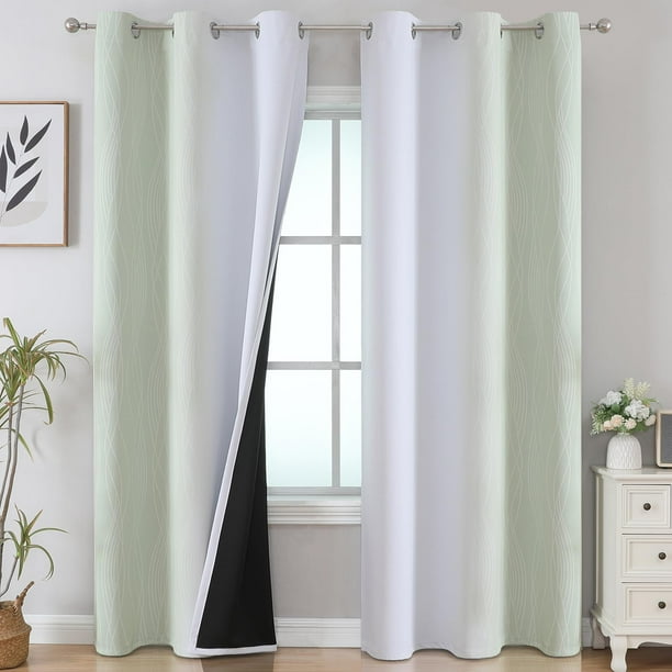 Juego de cortinas Estelar Textiler gris salvia degradado 107 x 213 cm