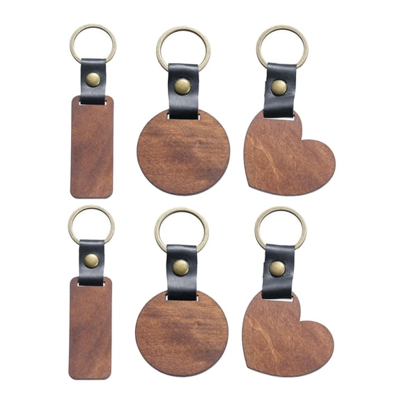 Llavero de madera en , llavero de madera sin terminar en , etiquetas de regalo de bricolaje, decoración, llavero de madera para manualidad