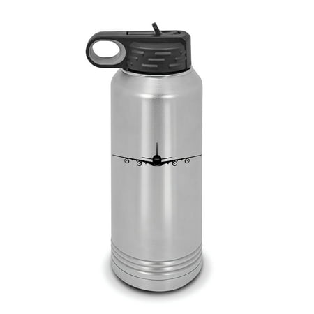 

A380 Water Bottle 32 oz - Laser Engraved w/ Flip Top Removable Straw - Polar Camel - Stainless Steel - Vacuum Insulated - Double Walled - Drinkware Bottles - airliner - Stainless