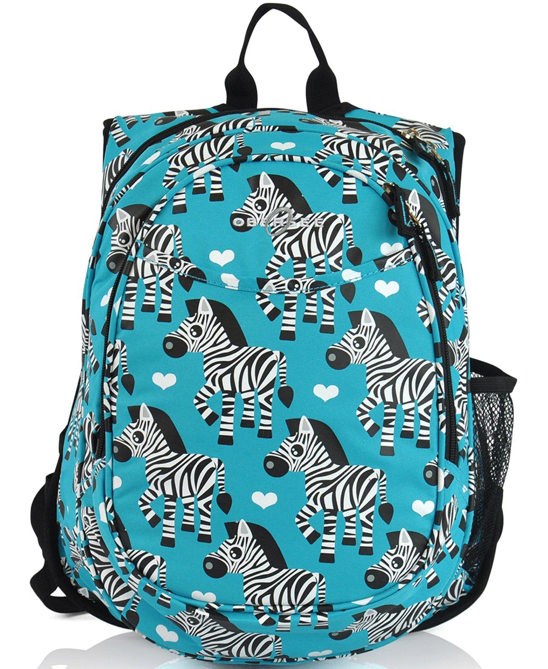 O3KCBP021 Obersee Mini Preschool All-in-One Backpack for Toddlers and Kids with integrated Insulated Cooler | Zebra - image 1 of 5