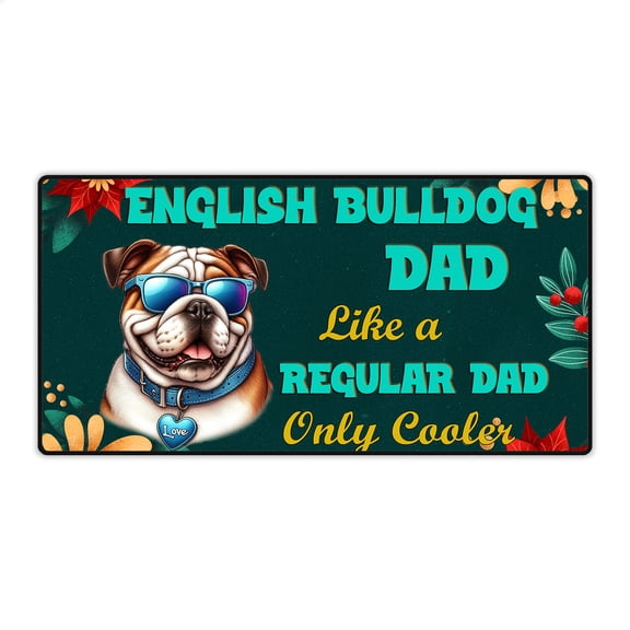 Bulldog Dad Like a Regular Dad Only Cooler Happy Father's Day Desk Mat Full Keyboard Mouse Pad Dog Lover Gifts Idea Large Mousepad - 02007