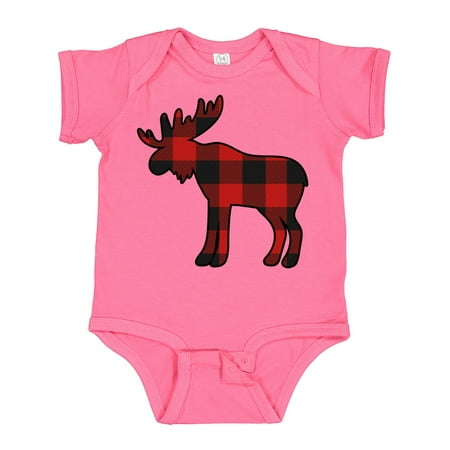 

Inktastic Moose Silhouette Plaid Gift Baby Boy or Baby Girl Bodysuit