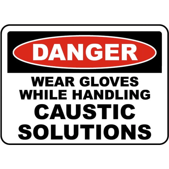 Traffic & Warehouse Signs - Wear Gloves While Handling Sign - Weather Approved Aluminum Street Sign, 0.04 Thickness - 10" X 7"