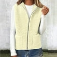 thumbnail image 6 of CHUMUD Women's Short Sherpa Vest Casual Warm Fleece Fuzzy Jackets Sleeveless Zip Up Cozy Vests Hooded Outerwear with Pockets, 6 of 6