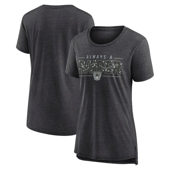 Women's Nike Charcoal Las Vegas Raiders Vintage Graphic Tri-Blend Scoop Neck T-Shirt