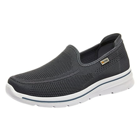 

NECHOLOGY Mens Go Walk 5 Qualify Sneaker Fashion Summer And Autumn Men Fly Woven Mesh Breathable And Sneaker Men Technicalsportshoe Grey 11