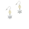 thumbnail image 2 of Delight Jewelry White Snowflake with Clear Crystal Goldtone Leaf French Earrings, 2 of 4