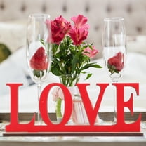 Masteelf Red Love Sign Romantic Wedding Decor Synthetic Material Tabletop Centerpiece for Engagement and Valentine's Day 2pcs