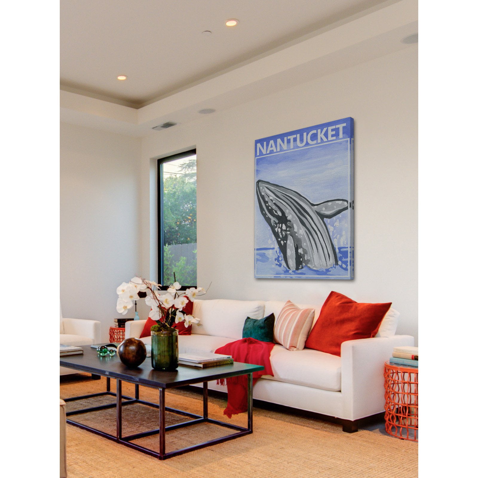 "Jumping Whale" Painting Print on Wrapped Canvas