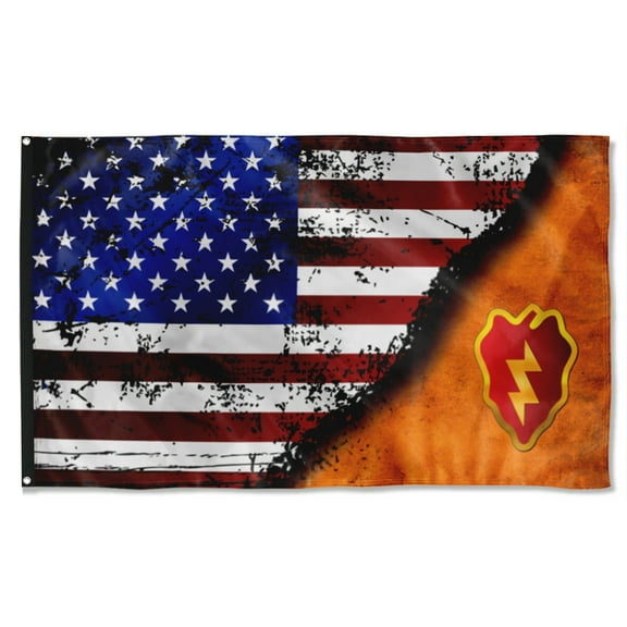 Cayyon 25th Id Stars&stripes Flag 3x5Feet Military Banner with 2 Brass Grommets