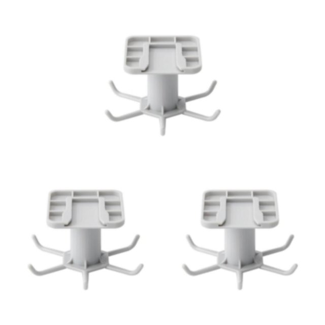 kurtrusly Kitchen Hanger Self-adhesive Replacement Solid Color Rotatable 6 Claw Detachable Cup Brush Rack Holder Accessories Grey 3Set