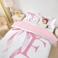 thumbnail image 3 of Erosebridal Girls Pink Bow Twin Bedding, E Letter Duvet Cover Set, Princess Style Bedroom Decor, Pink Reversible 2-Piece, 1 Duvet Cover and 1 Pillowcase (No Comforter), 3 of 6