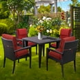 thumbnail image 4 of Aoodor Coussins de Chaise d'Extérieur 4 Pcs 45 x 22 x 4 Pouces Coussin de Siège pour Mobilier de Patio - Rouge, 4 of 8