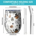 thumbnail image 5 of 12oz Stemless Wine Tumblers Halloween Spooky Icons Pattern Vacuum Insulated Stainless Steel Travel Tumbler Cups Mug with Lid and Straw for Champaign,Cocktail,Beer with Cleaning Brush, 5 of 5