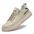 thumbnail image 3 of Men'S Stylish Low-Top Casual Sneakers -   | Sleek Shoe Design | Durable Rubber Sole Comfortable, Durable, and Versatile for Business or Outdoor Wear, Brown with Yellow Accents, Business Casual Shoes, 3 of 8