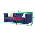 thumbnail image 7 of Modern and Elegant Style Sofa with Tufted Upholstered and Luxurious Velvet Fabric, Hardwood Sofa Frame with Nail Head Decor and Handles on Side Suitable for Living Room and Office, Blue, 7 of 7