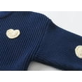 thumbnail image 4 of SGMVNU Toddler Girls Sweaters for Fall and Winter - Cute Bow Crew Neck Long Sleeve Drop Shoulder Loose Knit Pullover Tops for Girls, Toddler Baby Fall Clothes(y1202_2-Dark Blue, Size 4-5 Years), 4 of 7