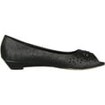 thumbnail image 2 of Blossom Womens Edith-10 Sparkle Peep Toe Low Wedge Heel Office Career Dress Pumps, 2 of 4