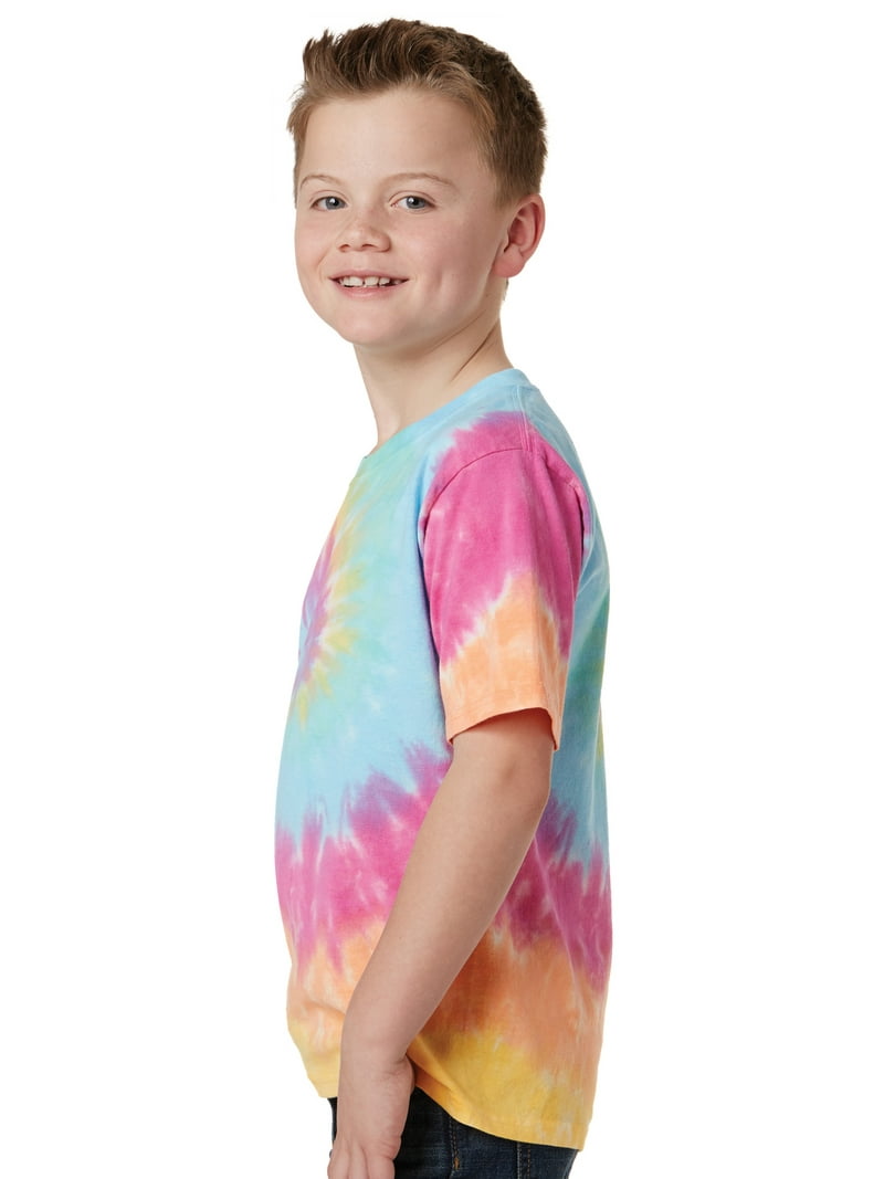 Kids Pastel Tie Dye T-shirt - Pastel Rainbow, Large - Walmart.com