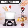 thumbnail image 5 of Juego de ollas para fondue de hierro fundido Mabeeze para queso, chocolate o carne - Olla esmaltada en blanco de 1,6 cuartos - Incluye 6 tenedores para fondue, 5 of 5