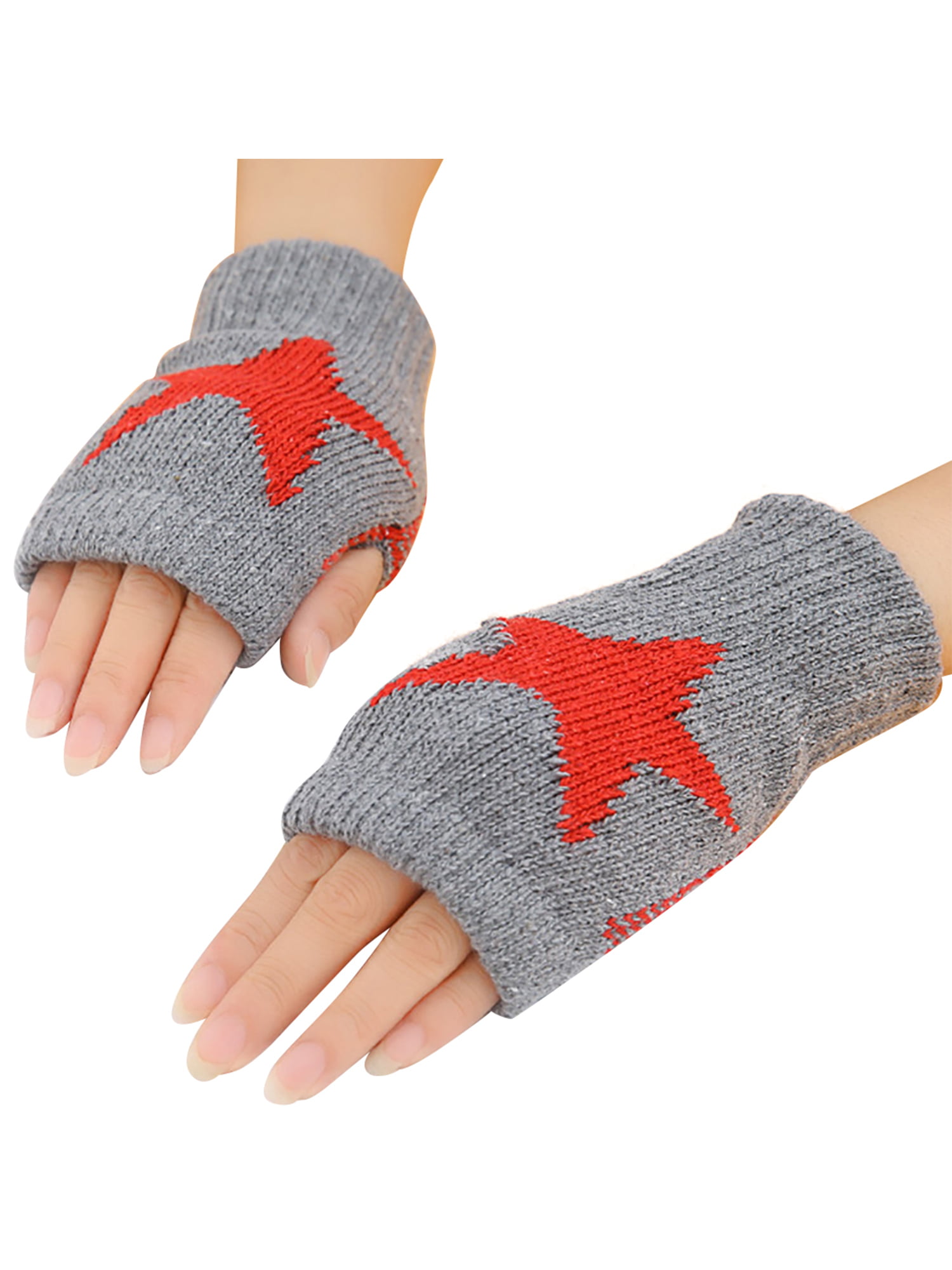 Fingerless Mitten Gloves Knitted Gloves Winter Warm Hand Wrist Warmer Gloves 