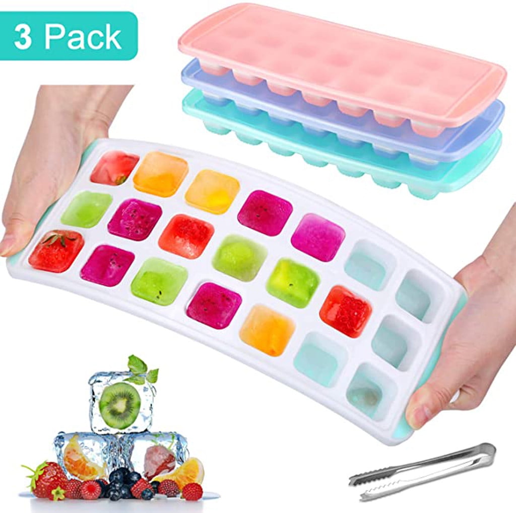 3 IKEA Plastis Silicone Shaped Rubber Ice Cube Tray Mould Ideal Children's Party 