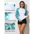 thumbnail image 5 of Attraco Womens Long Sleeve Rash Guard Floral Print Swimwear UPF 50+ Swimming Shirt, 5 of 6