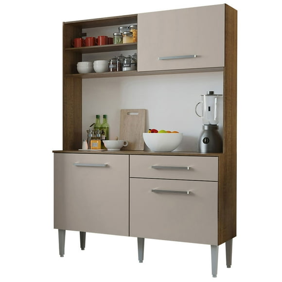 Mueble de Cocina Compacto Madesa 120cm Marrón/Crema