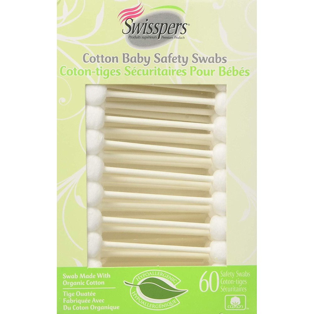 Swisspers Organics 221492 Baby Organic Cotton Swabs 60 Count