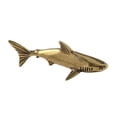 thumbnail image 3 of Estatua de tiburón de cobre, decoración creativa para el hogar, escultura de animal en miniatura de latón, adorno de animal marino para oficina y sala, 3 of 9