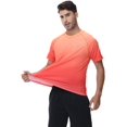 thumbnail image 3 of Weilanxin Swim Shirts Short Sleeve for Men Quick Dry Running UPF50+ Sun Protection Rash Guard Top Orange Gradient Orange Red 2XL, 3 of 7