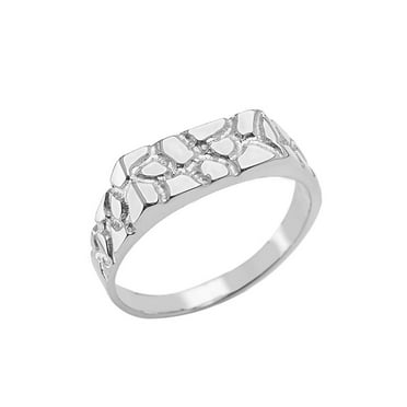 Pinky Men's Nugget Ring in Sterling Silver (10.5)