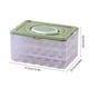 thumbnail image 3 of Huevera de 3 Niveles con Capacidad para 72 Huevos, con Tapa y Asa | Recipiente Transparente para Almacenar Huevos En El Refrigerador | Plástico Verde | 31,5 X 22,5 X 16 Cm | Bandeja Organizadora Apil, 3 of 6
