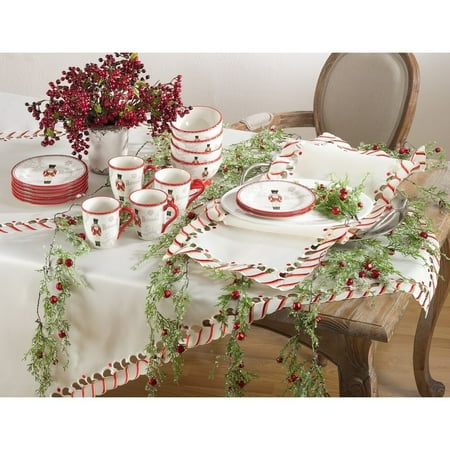 

Saro Lifestyle-Candy Cane Design Christmas Holiday Table Runner