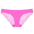 thumbnail image 2 of YWDJ Sexy Thongs for Women 1 Pack Breathable Lace Lightweight No Show 1PC Sexy Ladies Low-Rise Transparent Lace Panties Breathable Quality Underpants Hot Pink M, 2 of 8