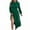 #509-Green, variant on AUNVITO Women's Slim Fit Long Sleeve Ruffles Dress Solid Color Round Neck Durable Fabric Spandex Casual Daily Wedding Party Wear Navy Light Blue Wine Khaki Green